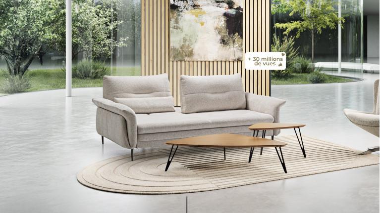 2-seater sofa in ecru fabric RABAT EVO | Ultimate comfort