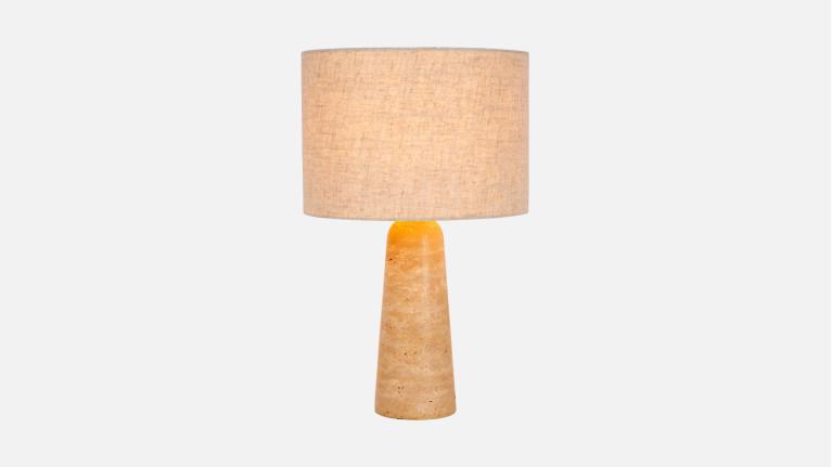 Table lamp NIMUE | Perfect marriage of travertine and linen