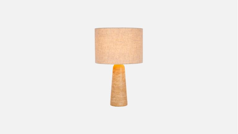 Table lamp NIMUE | Perfect marriage of travertine and linen