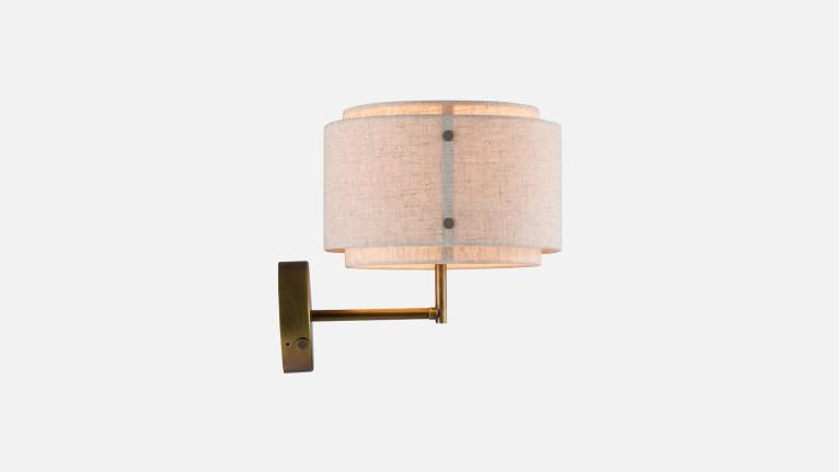 Wall lamp TAKAI | Linen and brass