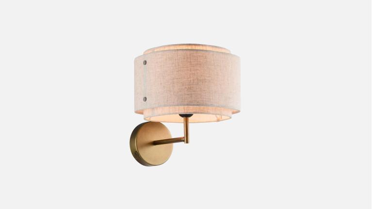Wall lamp TAKAI | Linen and brass