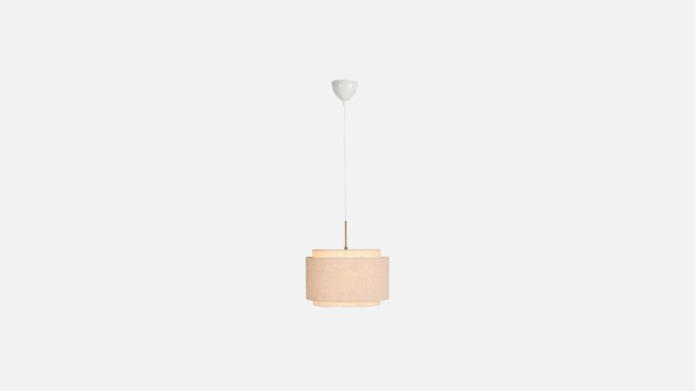 Hanging lamp TAKAI | Linen and brass