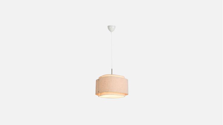 Hanging lamp TAKAI | Linen and brass