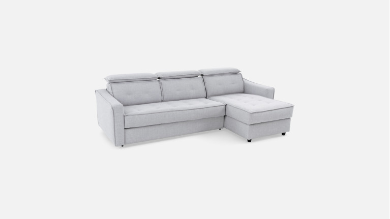 Canapé d'angle convertible tissu EVELYNE | Canapé-lit haut de gamme