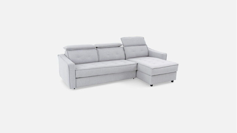 Canapé d'angle convertible tissu EVELYNE | Canapé-lit haut de gamme