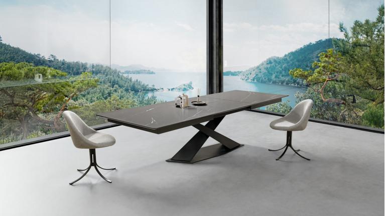 Extendable ceramic dining table ECLIPSE | Table XL