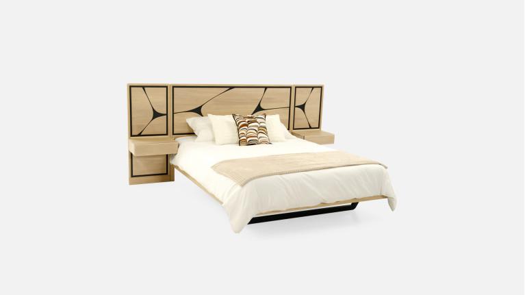 Bed set with bedside tables FRANCE | Savoir-faire artisanale