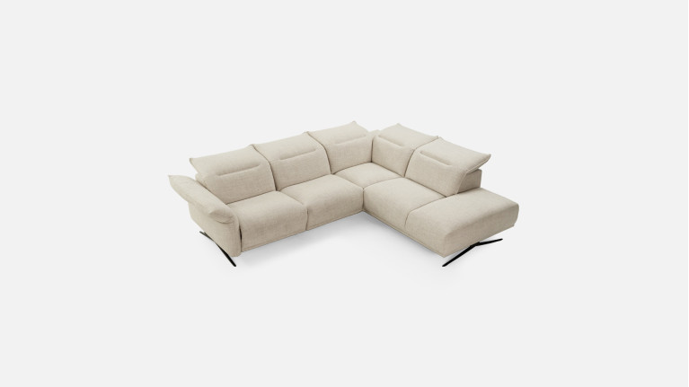 Canapé d'angle relaxation électrique tissu PASSION | Soutien optimal