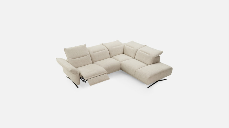 Canapé d'angle relaxation électrique tissu PASSION | Soutien optimal