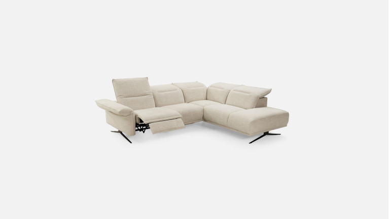 Canapé d'angle relaxation électrique tissu PASSION | Soutien optimal