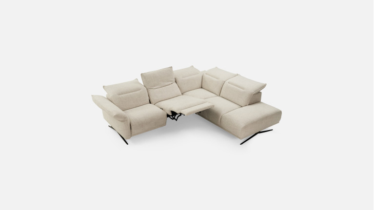 Canapé d'angle relaxation électrique tissu PASSION | Soutien optimal