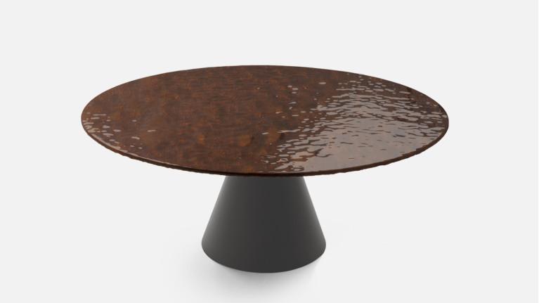 SUNNY coffee table | Hammered glass top