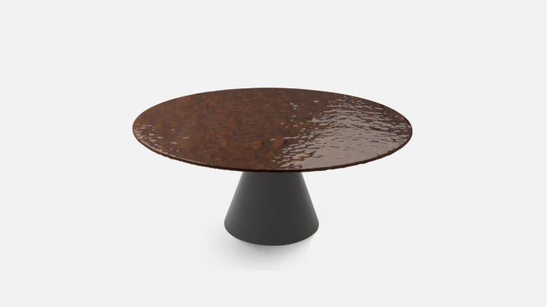 Table basse SUNNY | Plateau en verre martelé