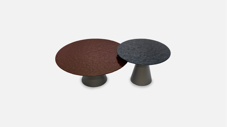Table basse SUNNY | Plateau en verre martelé