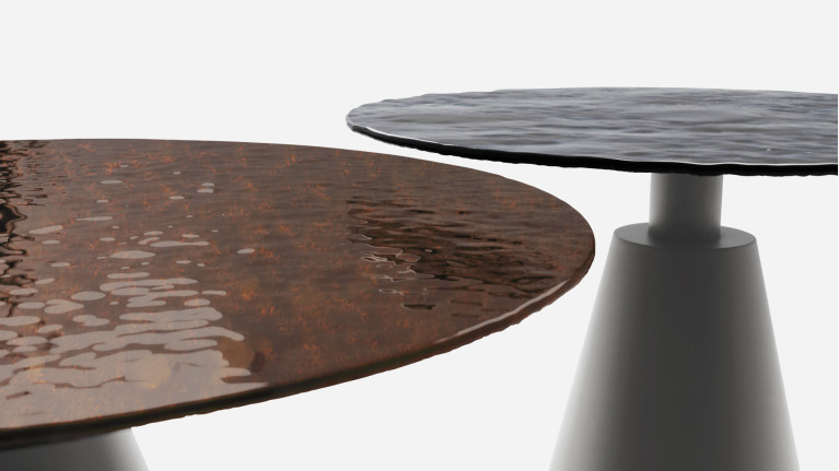 Table basse SUNNY | Plateau en verre martelé