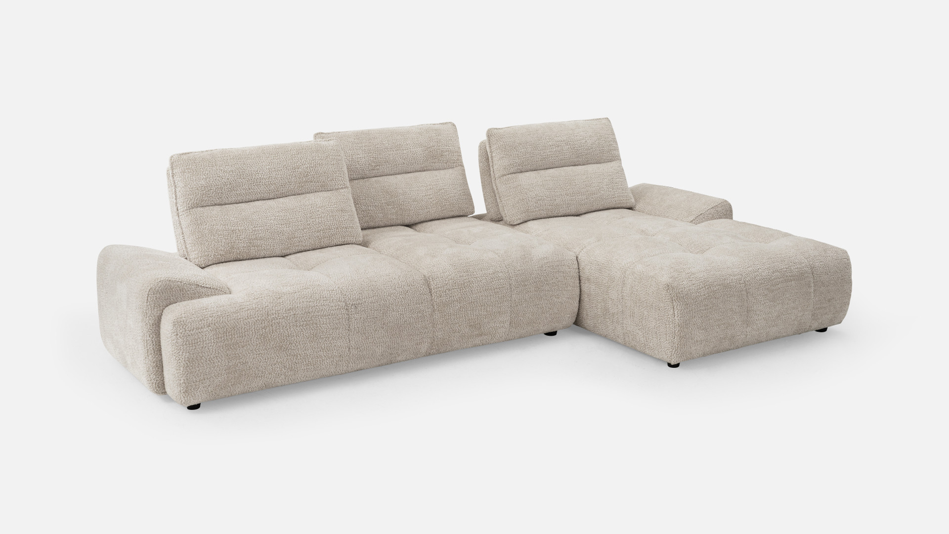 Canapé d'angle chaise longue tissu ANITA | Élégance et confort