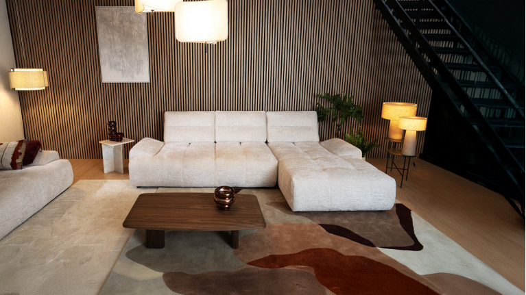 Canapé d'angle chaise longue tissu ANITA | Élégance et confort