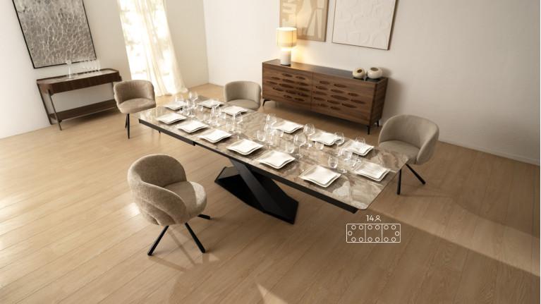 Extendable ceramic dining table ECLIPSE | Table XL