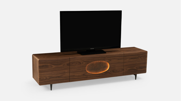 Meuble TV 3 portes noyer DOLLY