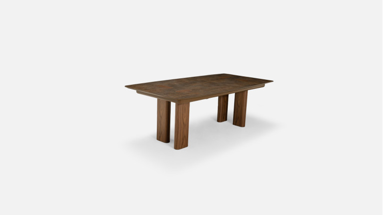 Table repas extensible noyer DOLLY | Chaleureuse et sophistiquée