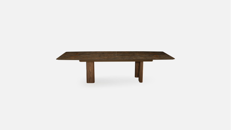 Table repas extensible noyer DOLLY | Chaleureuse et sophistiquée