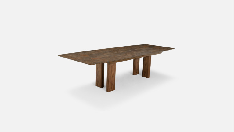 Table repas extensible noyer DOLLY | Chaleureuse et sophistiquée
