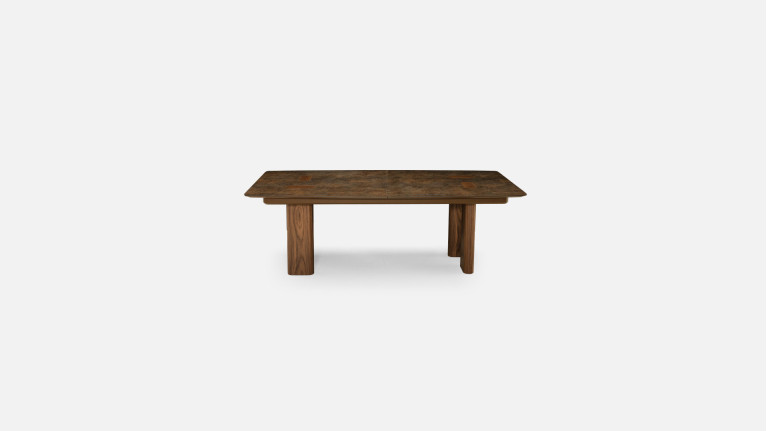 Table repas extensible noyer DOLLY | Chaleureuse et sophistiquée