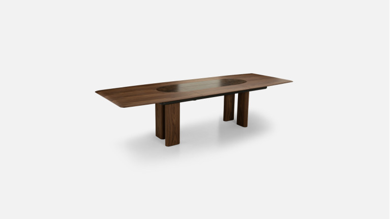 Table repas extensible noyer DOLLY | Chaleureuse et sophistiquée