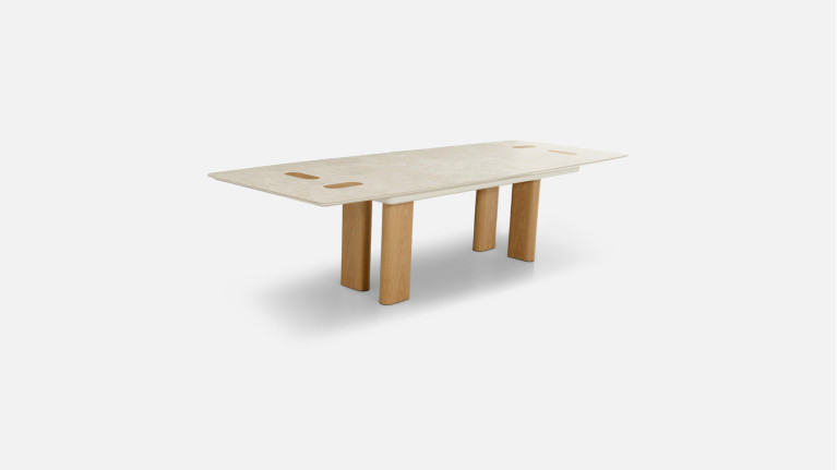 Table repas extensible noyer DOLLY | Chaleureuse et sophistiquée
