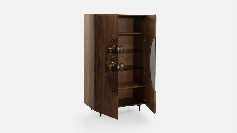 Vitrine 2 portes noyer DOLLY