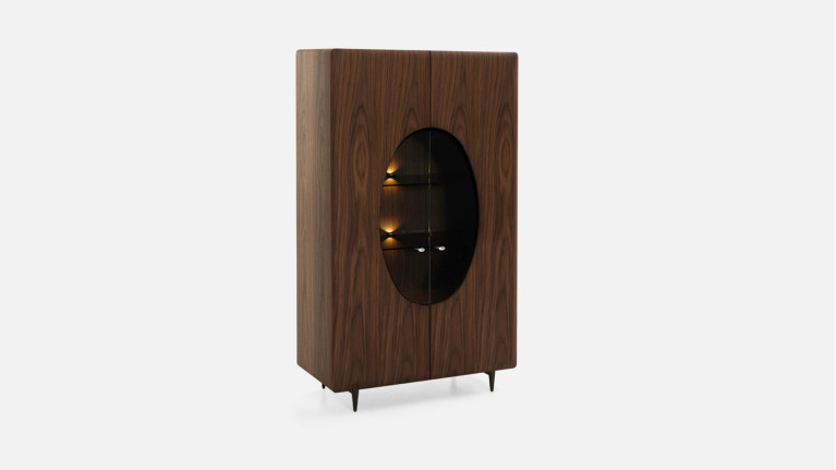 Vitrine 2 portes noyer DOLLY