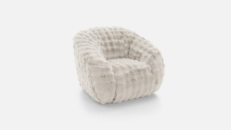 Fauteuil tissu YETI | Douceur irrésistible et style chaleureux