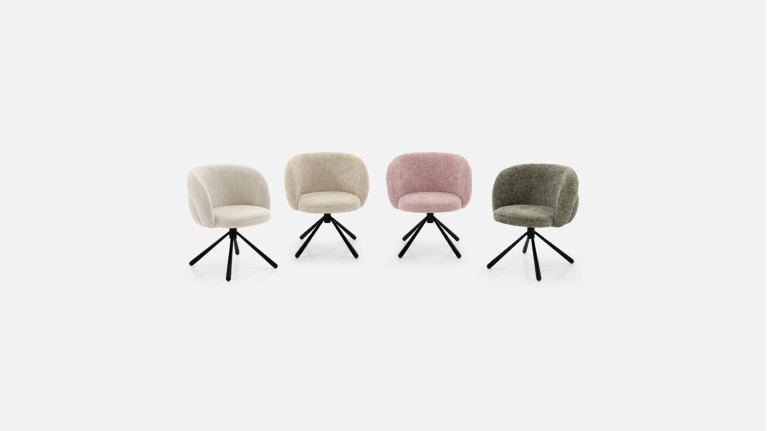 Chaise tissu GALET | Base pivotante à 360°