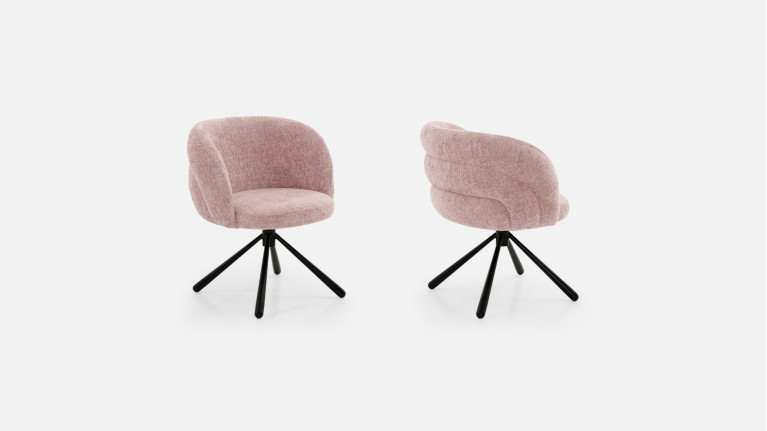 Chaise tissu GALET | Base pivotante à 360°