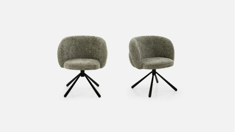Chaise tissu GALET | Base pivotante à 360°