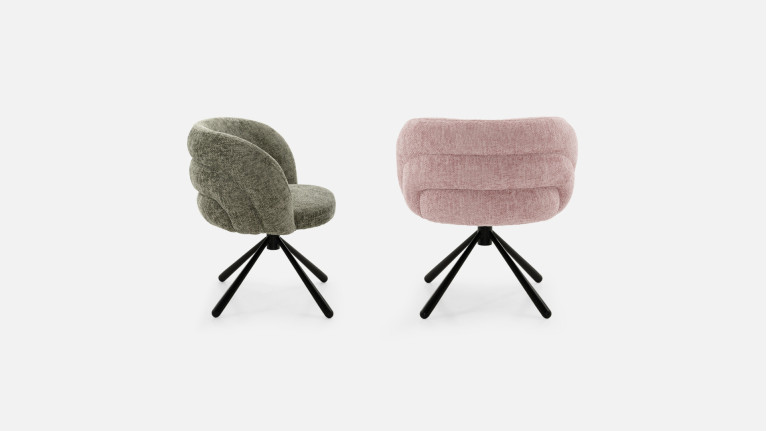 Chaise tissu GALET | Base pivotante à 360°