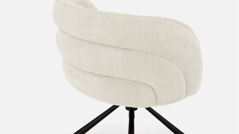 Chaise tissu GALET | Base pivotante à 360°