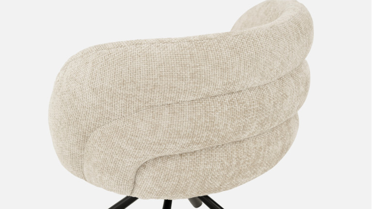Chaise tissu GALET | Base pivotante à 360°