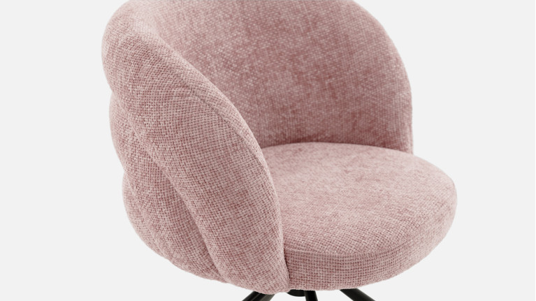 Chaise tissu GALET | Base pivotante à 360°
