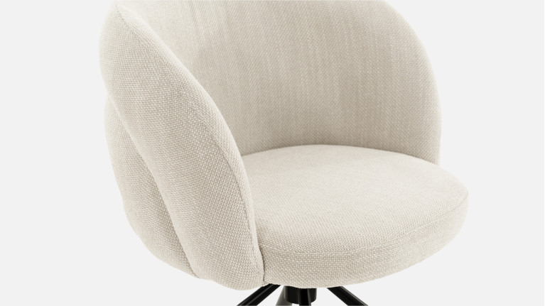 Chaise tissu GALET | Base pivotante à 360°