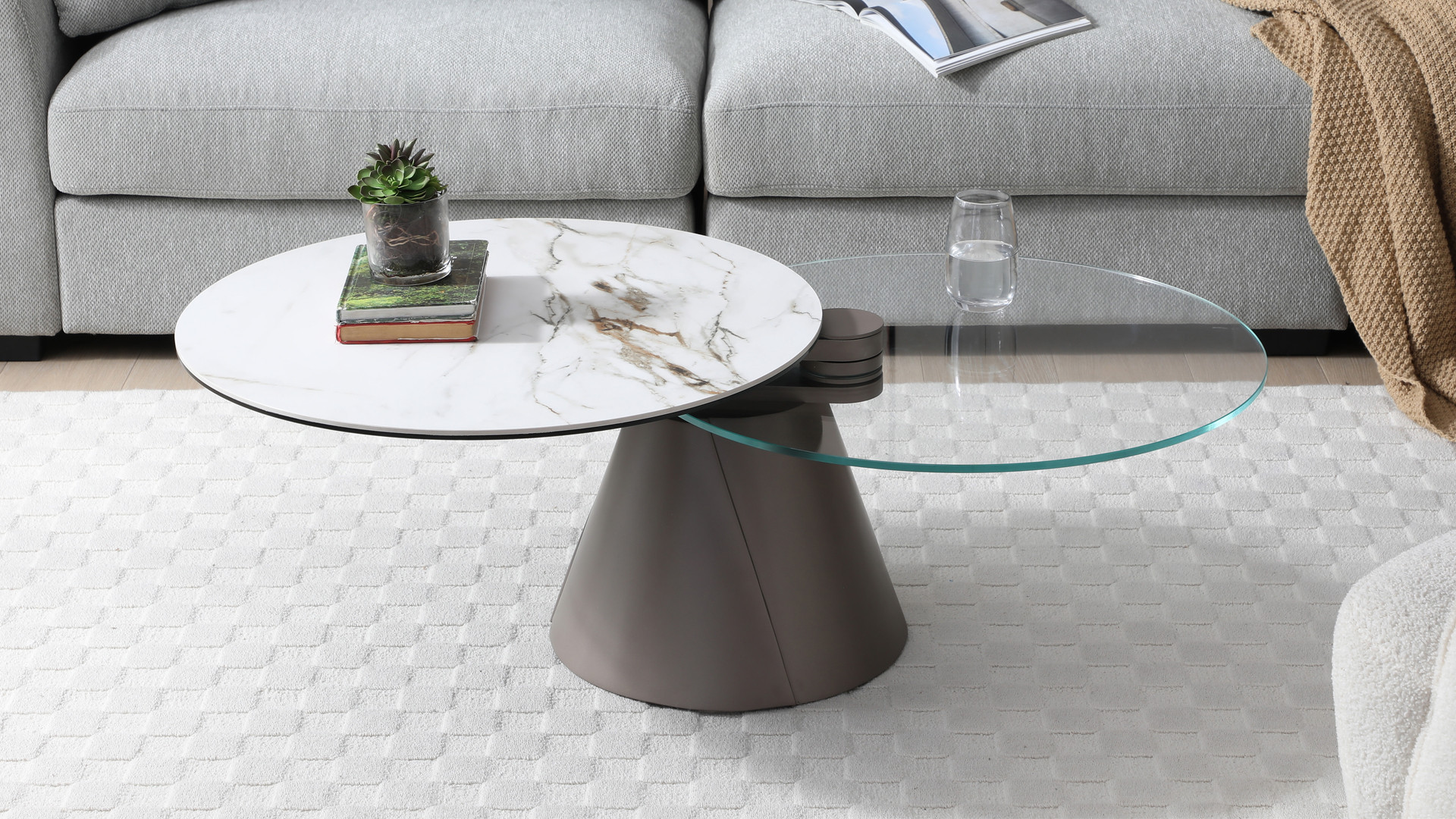 UTOPIA coffee table | Synchronized swivel mechanism