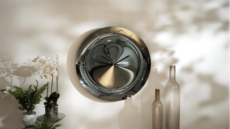 ILLUSION wall mirror clock | Hypnotising