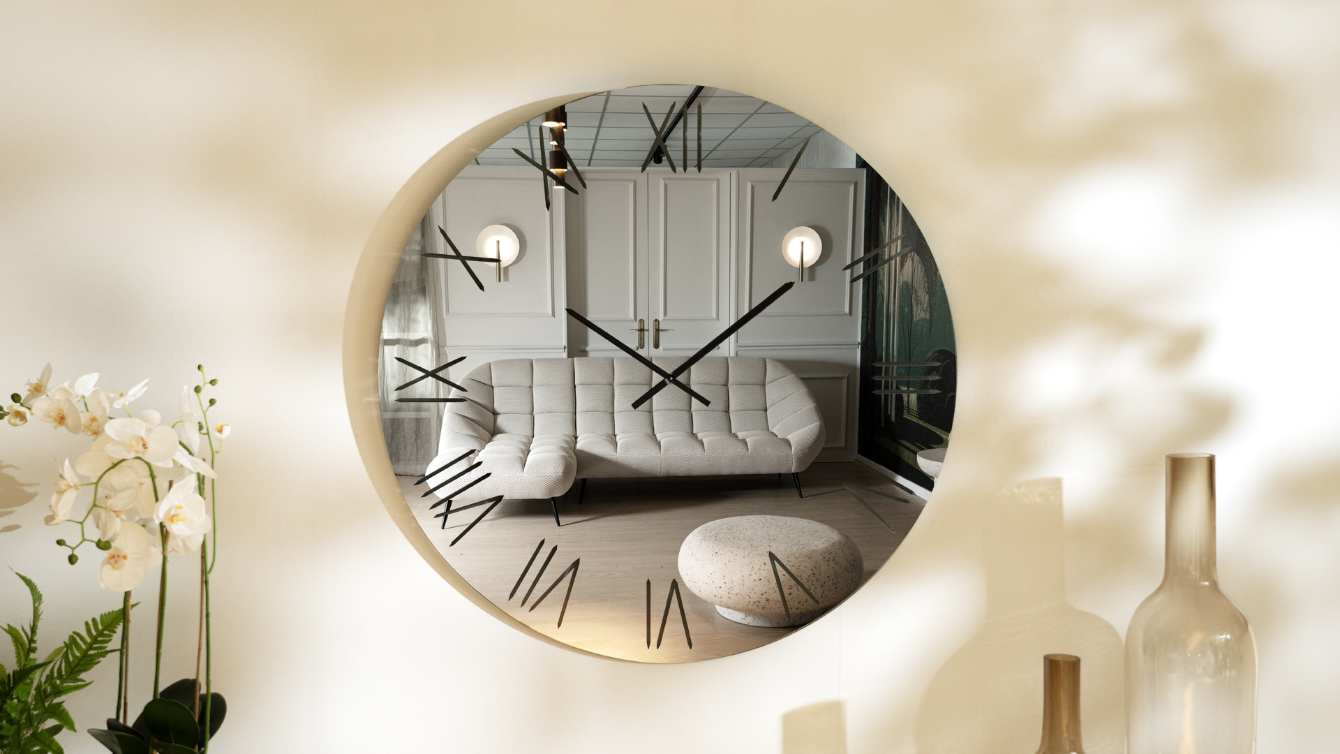SARIN wall mirror clock | Genuine decorative object