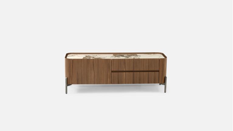 PALACE TV stand | Refined walnut & Pandora design ceramics