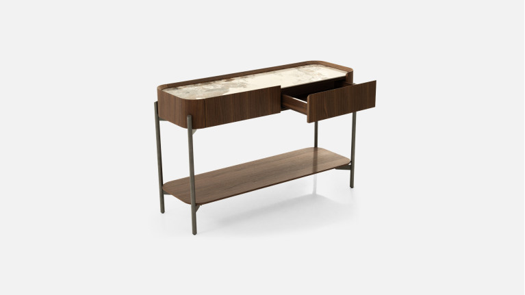 Console PALACE | Élégance minérale et chaleur du noyer