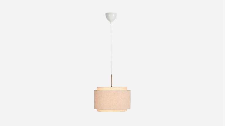 Hanging lamp TAKAI | Linen and brass