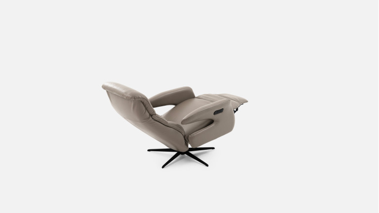 Fauteuil relaxation électrique JUNE - Tissu, cuir ou microfibre