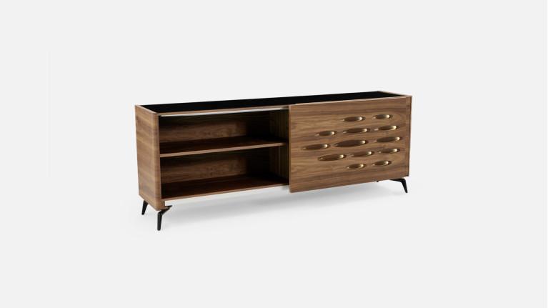 Buffet OROS | Sculptural elegance and woody warmth