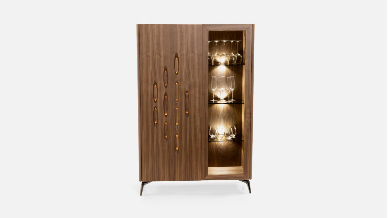 Vitrine 2 portes noyer OROS