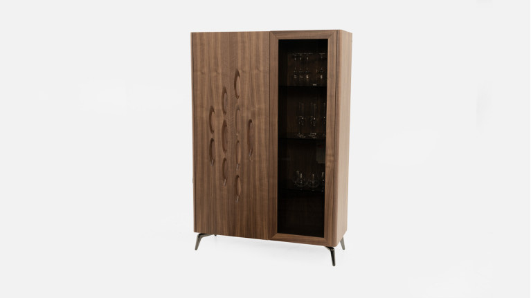 Vitrine 2 portes noyer OROS